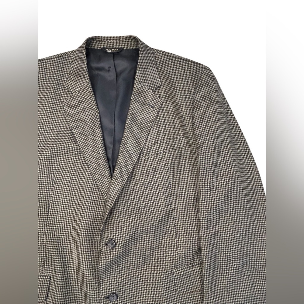 Jos. A Bank‎ Houndstooth Blazer 48L Gray Tan Redline
